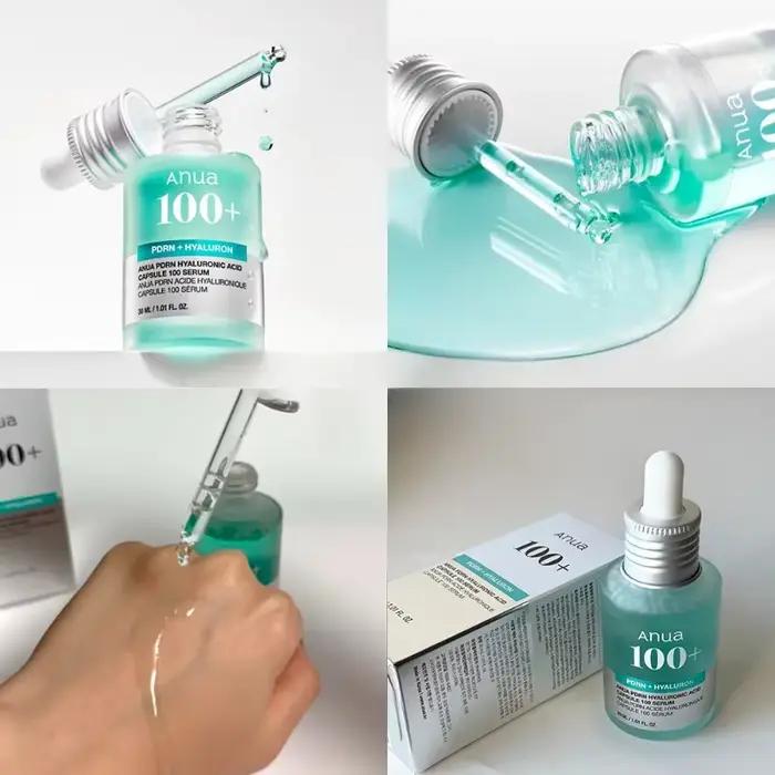 Sérum Visage Éclatant ANUA Skin Care Essence Acide Hyaluronique en Capsules 100 Sérum Bleu pour une Peau de Verre – Produits Coréens de Soin de la Peau
