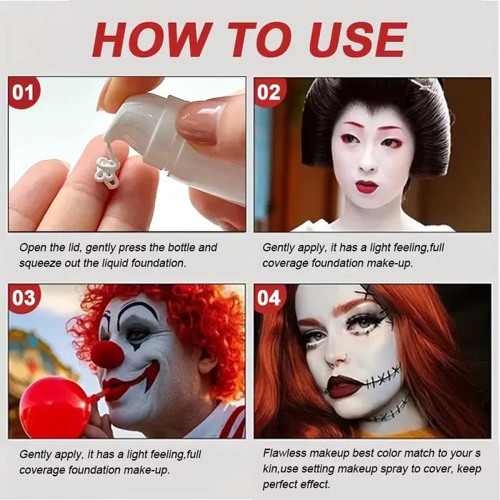 Fond de teint liquide blanc pur pour maquillage de scène COS