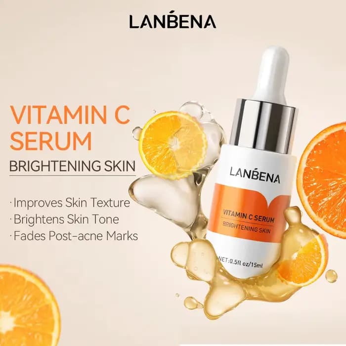 LANBENA sérum de vitamine C pour crème pour le visage blanchissant hydratant dissolvant de taches de rousseur estompe