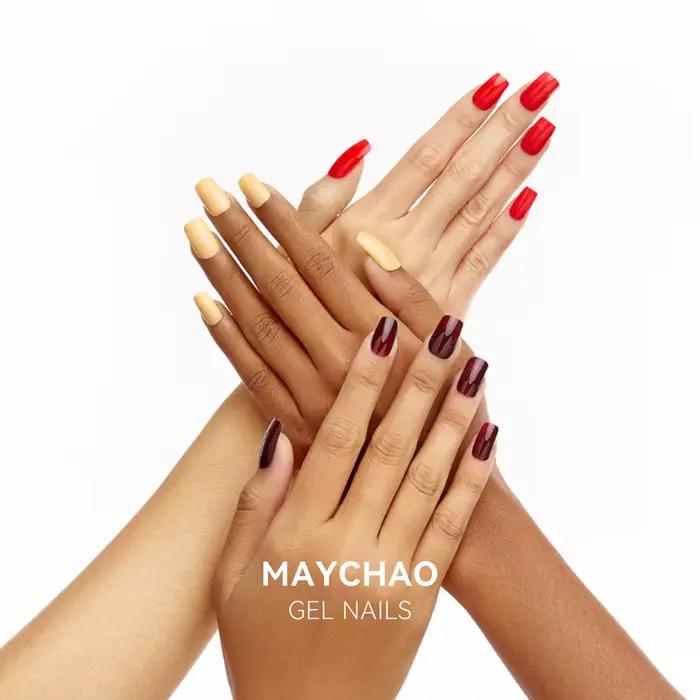 Vernis à ongles gel rouge cerise MAYCHAO 12ml brillant semi-permanent