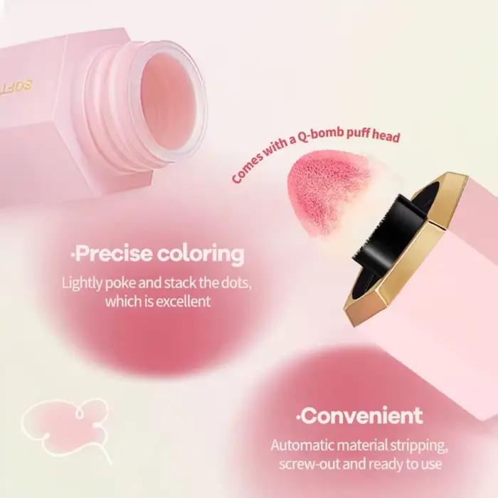 TVLV velours liquide Blush mat éponge tête fard à joues naturel durable éclaircir Contour du visage