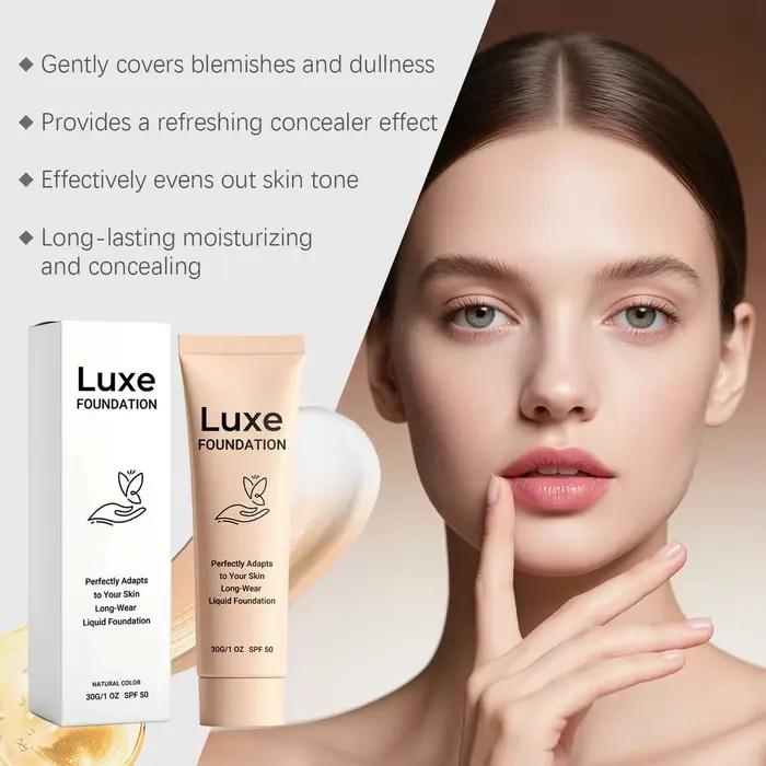 Fond de teint luxueux changeant de couleur SPF50 Protection solaire Maquillage liquide adapté au teint Léger et longue tenue Cosmétique pour le visage