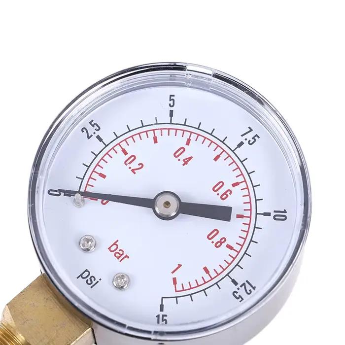 Manomètre basse pression 70x50x22mm, pour carburant, Air, huile, gaz, eau, 50mm, 0-15 PSI, 0-1 Bar, 1/4 BSPT