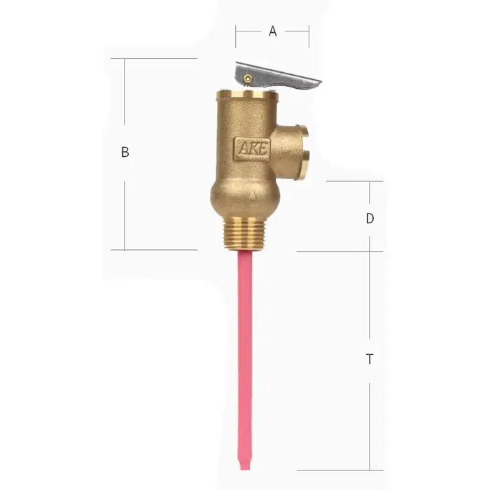 Soupape de sécurité de surpression et de température, 101, 116, 130, 145 PSI, 210F, vanne T/P, disponible en 0,7, 0,8, 0,9, options 1Mpa