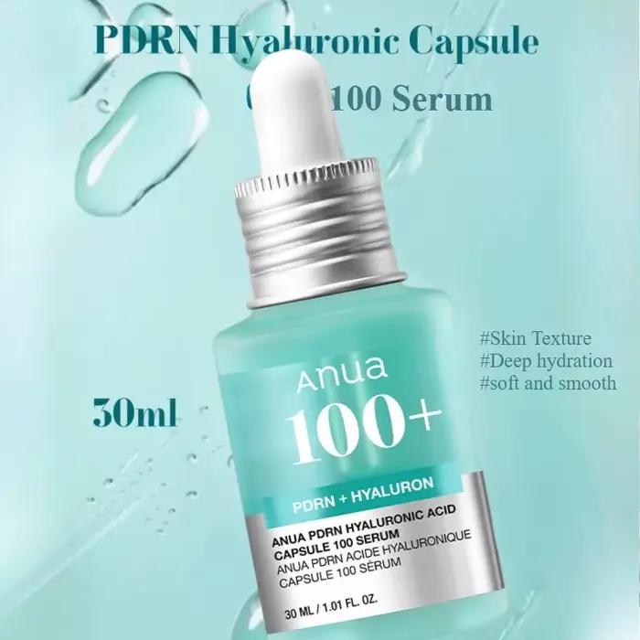Sérum Visage Éclatant ANUA Skin Care Essence Acide Hyaluronique en Capsules 100 Sérum Bleu pour une Peau de Verre – Produits Coréens de Soin de la Peau