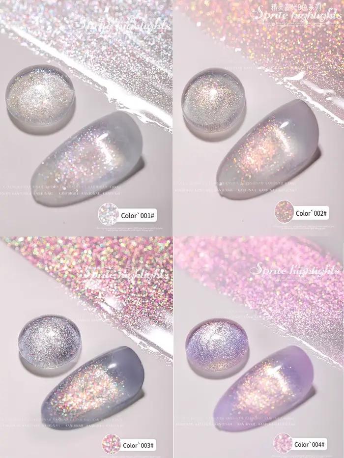 Nouveau Gel à Ongles Printemps/Été 2026 Effet Nuage Brocart Brillant Fantaisie Ciel Étoilé Scintillant