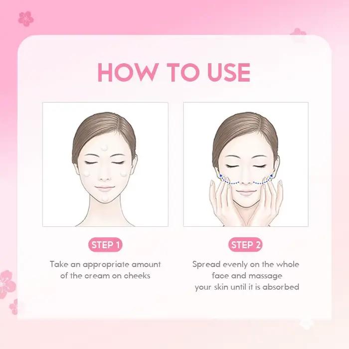 Crème pour le visage à l'essence de Sakura du Japon