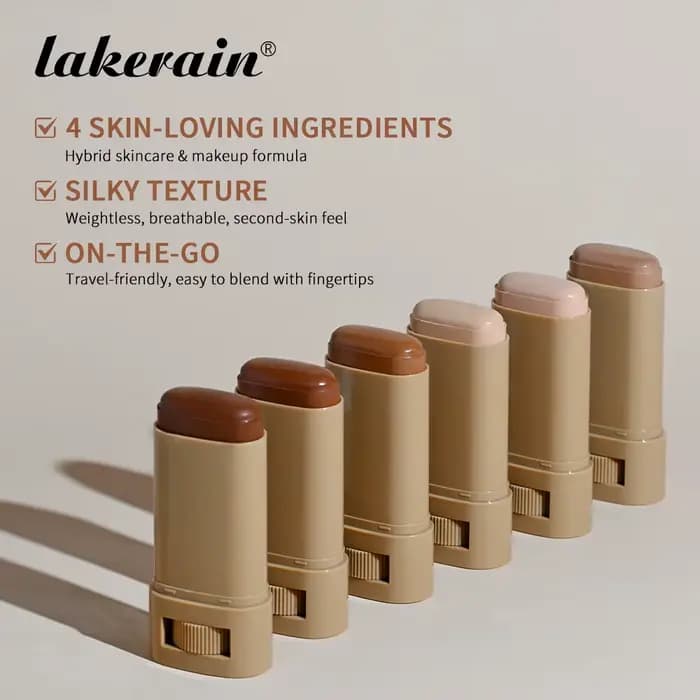 Fond de Teint Solide Hydratant Effet Lissant Haute Couvrance Texture Soyeuse Format Voyage Enrichi en Sérum Teinte Unifiante