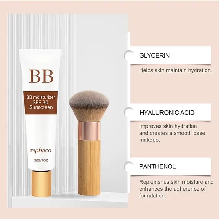 Ensemble de crème BB avec pinceau