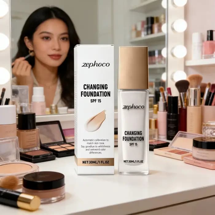 Fond de teint Zephoco changeant de couleur SPF 15