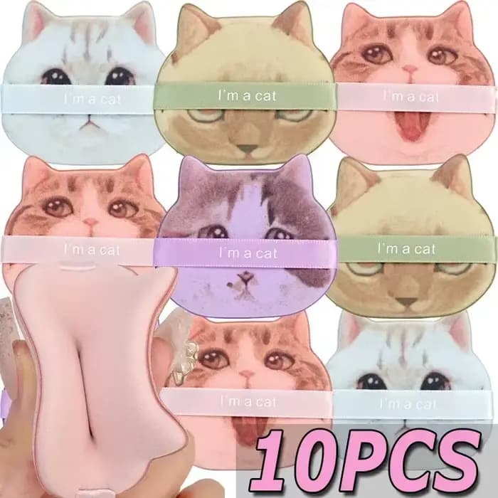Bouffée de maquillage en forme de patte de chat mignon