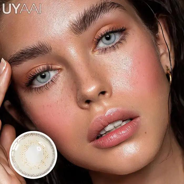 UYAAI élèves de couleur naturelle pour les yeux 1 paire de lentilles noires cosmétiques
