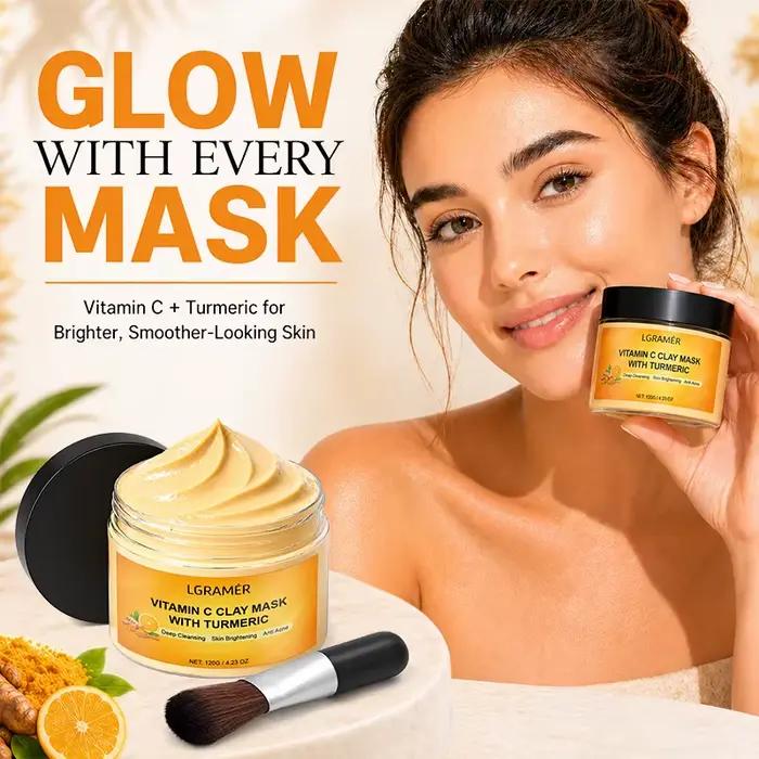 Masque à l'argile au curcuma et à la vitamine C