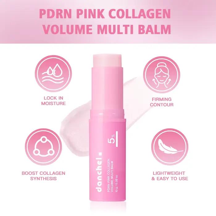 Baume multi-volumes PDRN au collagène rose anti-âge raffermissant anti-rides pour les yeux cou front rides du sourire soin de la peau revitalisante fermeté éclat naturel