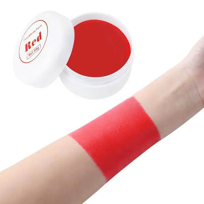 Peinture de visage d'halloween hautement pigmentée, peinture Brus pour le corps, noir et blanc, pour bricolage, fêtes à thème Cosplay, maquillage corporel F9D4