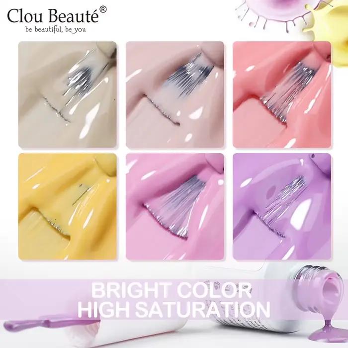 Base Coat, Top Coat Sans Résidu, Primer, Gel UV, Gel de Couleur pour Ongles, Vernis à Ongles Semi-Permanent, Esmalte Semi Permanente pour Manucure et Nail Art