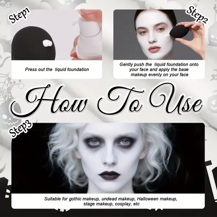 Fond de teint liquide blanc pur pour maquillage de scène COS