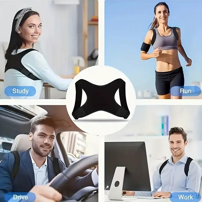 Ceinture de soutien dorsal réglable pour corriger la posture - Respirante, antidérapante, soutien ergonomique pour une meilleure posture, adaptée pour la position assise