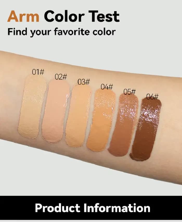 Crème de fond de teint six couleurs