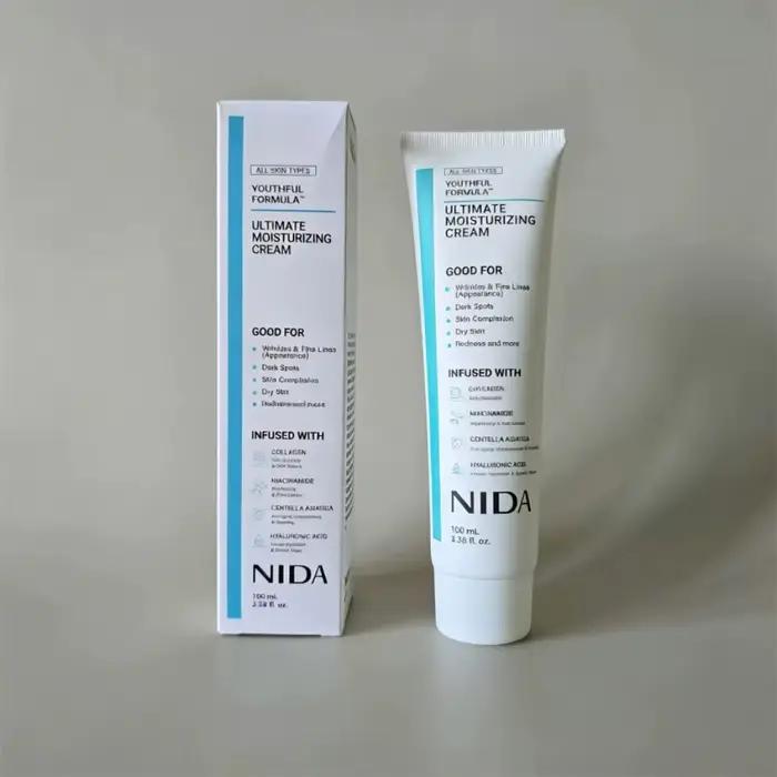 Crème NIDA Collagène Niacinamide Centella Asiatica 100ml – Formule Jeunesse – Hydratation Ultime – Réduit les Rides – Raffermissant