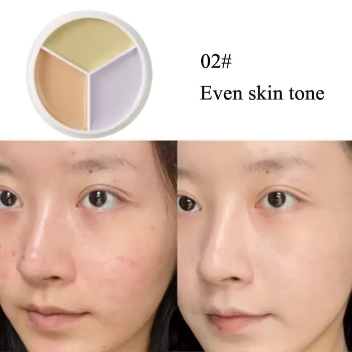 Palette de maquillage coréenne 3 couleurs : Correcteur de cernes haute couvrance