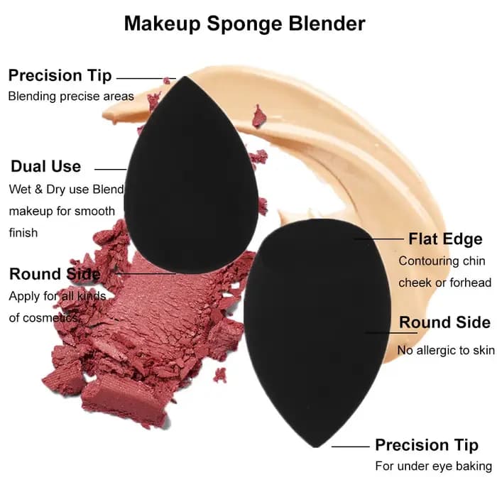 Éponge de maquillage bouffante cosmétique pour fond de teint