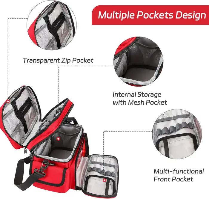 Sac médical double couche, sac de premiers secours vide, sac de traumatologie d'urgence vide, organisateur de premiers intervenants pour infirmières, soins de santé à domicile