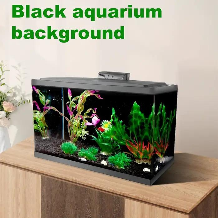Fond d'aquarium statique adhésif noir, décorations murales pour aquarium, toile de fond sans couture pour aquarium