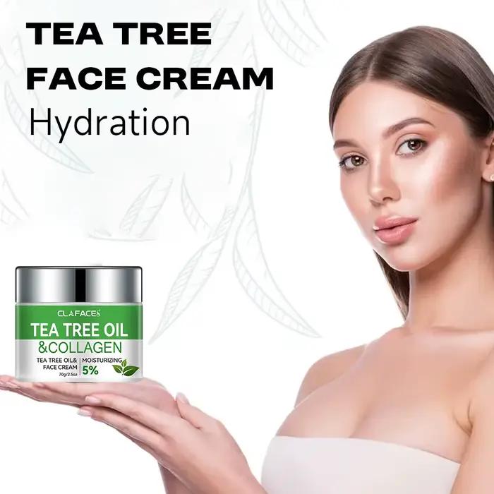 CLAFACES Crème pour le visage à l'huile d'arbre à thé Anti-âge et élimination des taches de rousseur