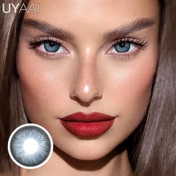 UYAAI élèves de couleur naturelle pour les yeux 1 paire de lentilles noires cosmétiques