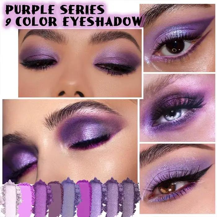 Palette de fards à paupières violets luxueux
