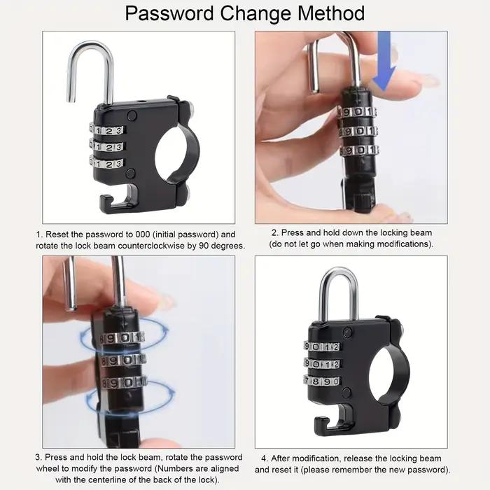 1 antivol à combinaison pour vélo électrique, cadenas durable pour casque avec crochet pratique pour la sécurité du vélo