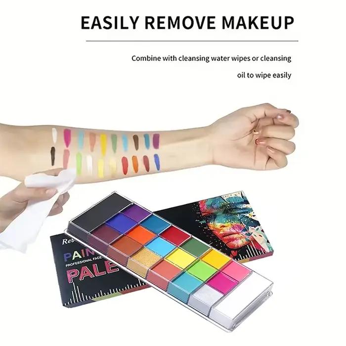 20 couleurs visage corps peinture à l'huile peinture Pigment Non toxique sûr enfants Flash tatouage peinture avec pinceau Art Halloween Cosplay fête