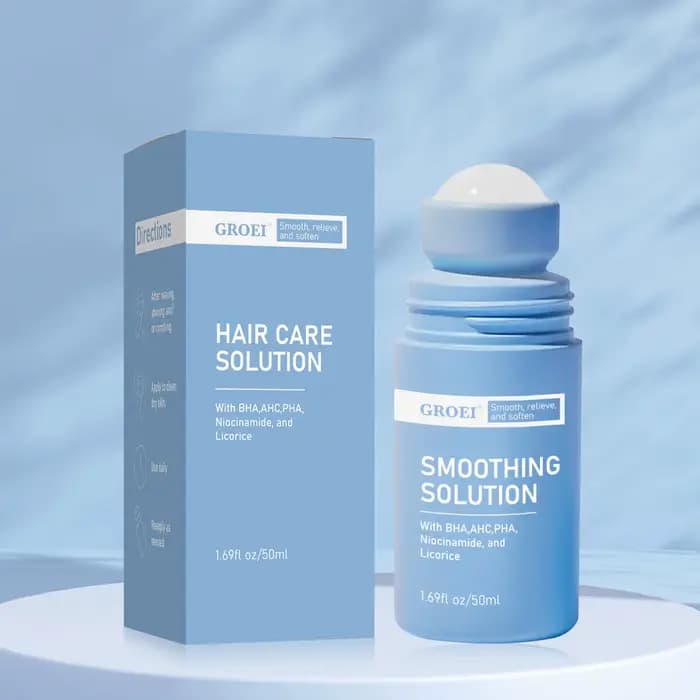 La solution de soin des cheveux incarnés réduit les rougeurs post-rasage et le piqûre