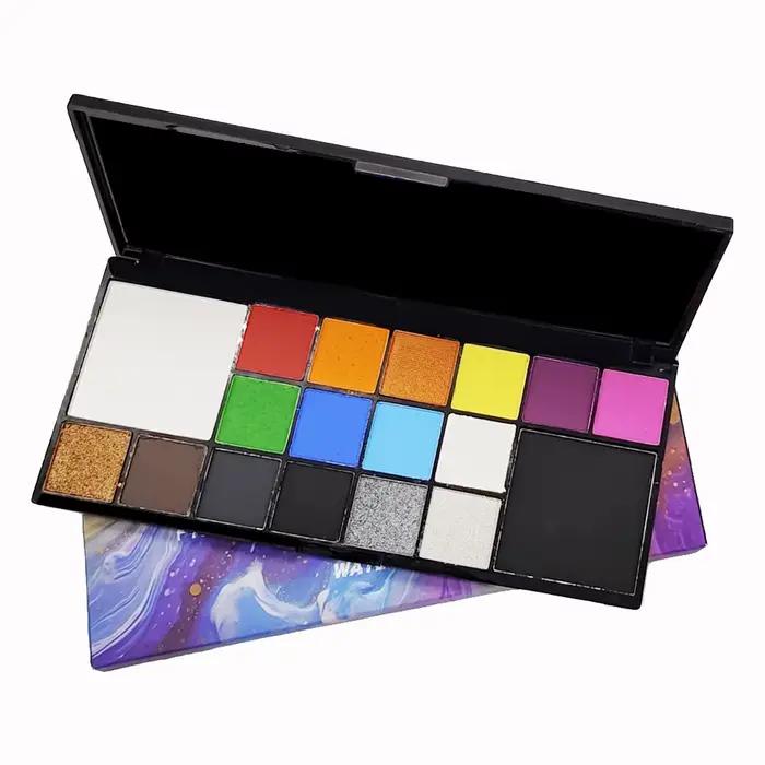 La palette de peinture pour le visage et le corps de 18 couleurs est sûre et facile à nettoyer, adaptée aux cosplay, aux spectacles sur scène, aux festivals et aux fêtes.