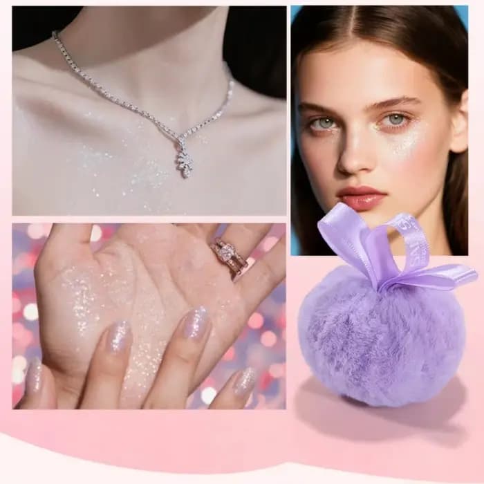 Poudre brillante rose pêche