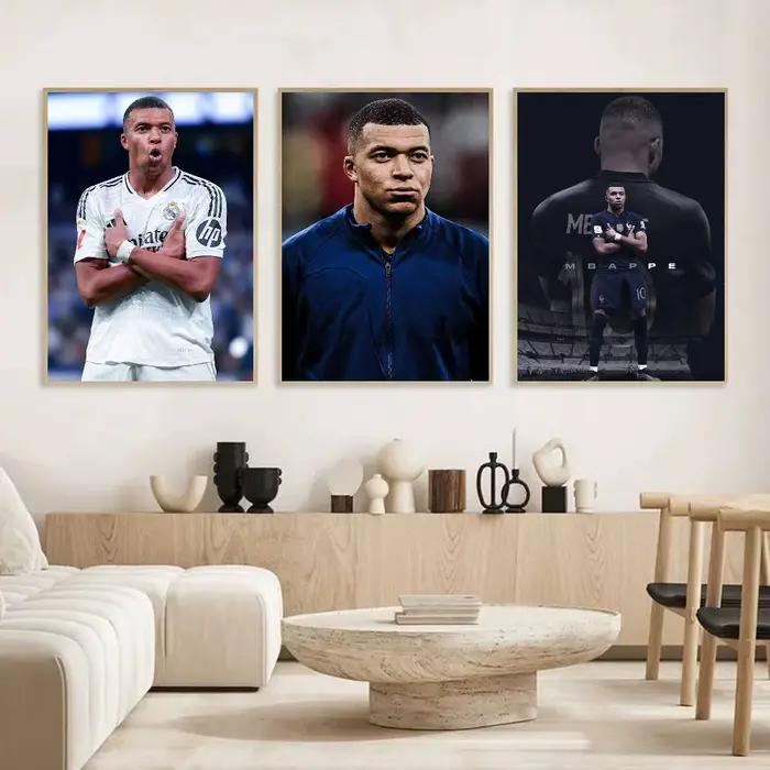Affiche autocollante K-Kylian M-Mbappe, autocollant en papier imperméable, décoration murale pour café, Bar, salle