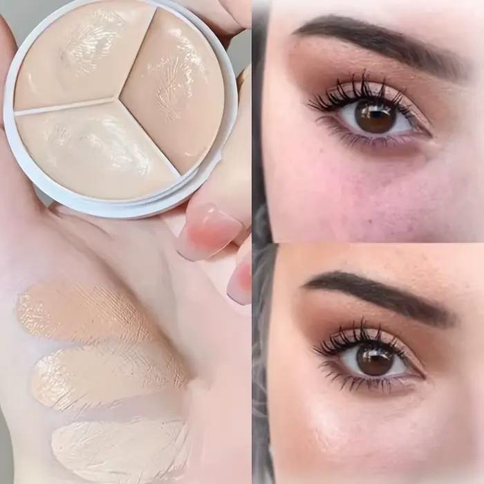 Palette de base de fard à barrage avec pinceau couvrant pour les cernes, correcteur de contour, crème, 3 couleurs, 256