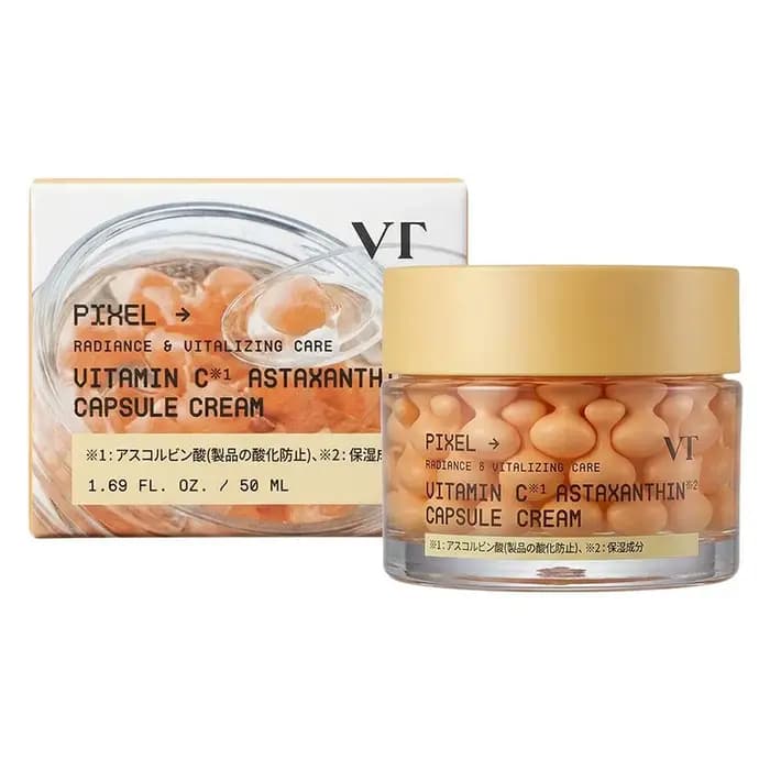 Crème en Capsules de Vitamine C et Astaxanthine 50ml – Usage Unique Portable – Antioxydante