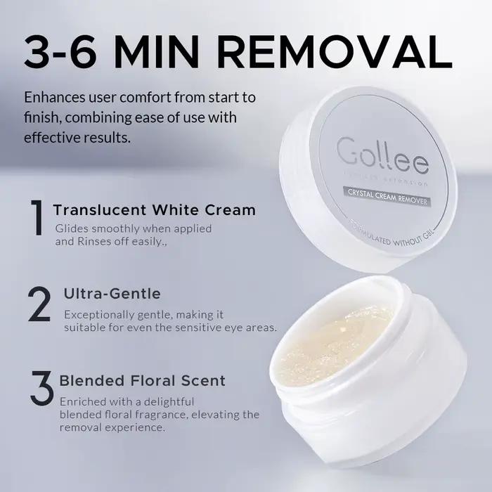 Démaquillant crème pour cils avec parfum floral et outils professionnels pour un retrait facile de la colle pour femmes occasions spéciales