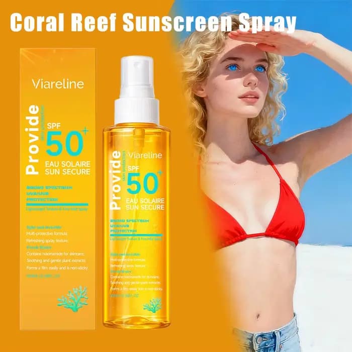 Spray solaire invisible SPF50+ Léger et non gras Texture transparente Protection