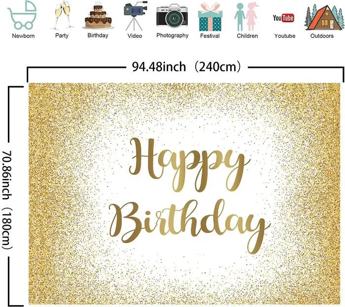 Toile de fond dorée scintillante pour anniversaire, en polyester, pour photomaton, décoration de fête à thème