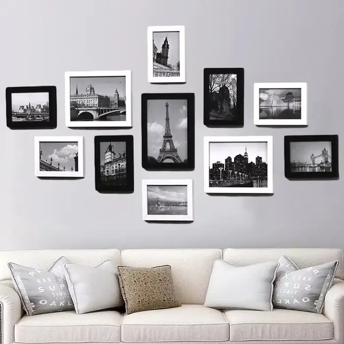 11 pièces cadres Photo mur cadre Photo Architecture cadre Photo ensemble décor moderne salon décoration de la maison marcos de fotos