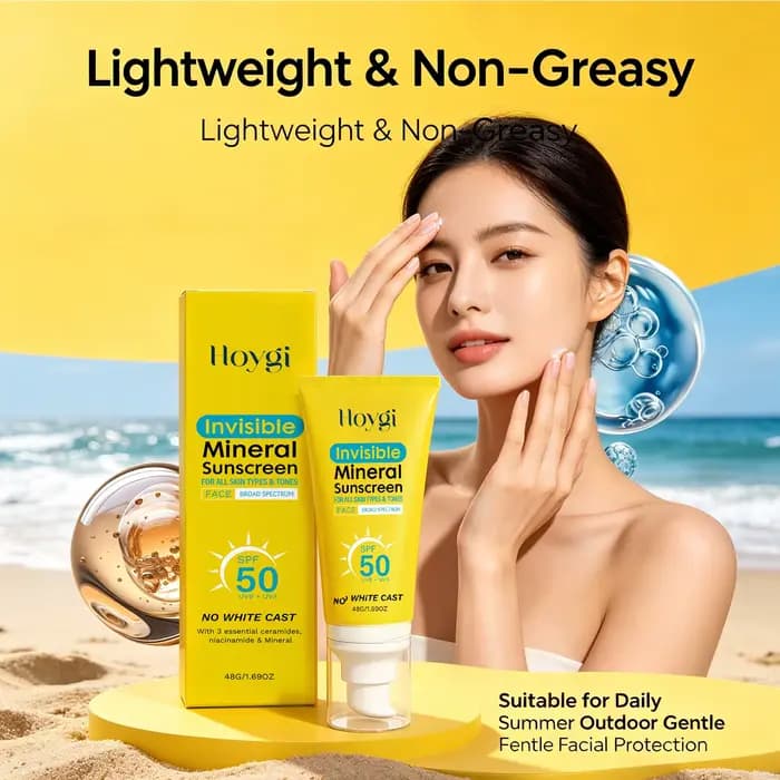 Crème solaire minérale SPF 50 sans traces blanches