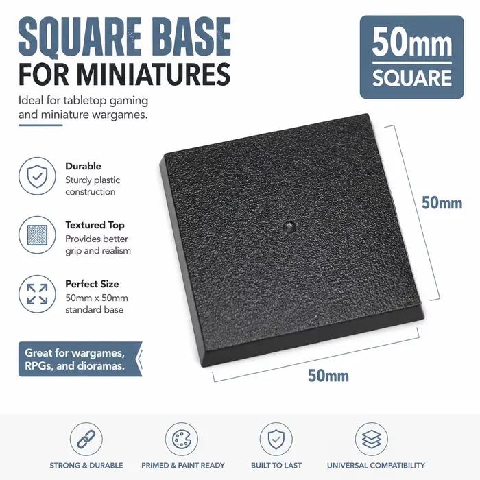 Bases carrées de 50 mm pour miniatures imprimées en 3D
