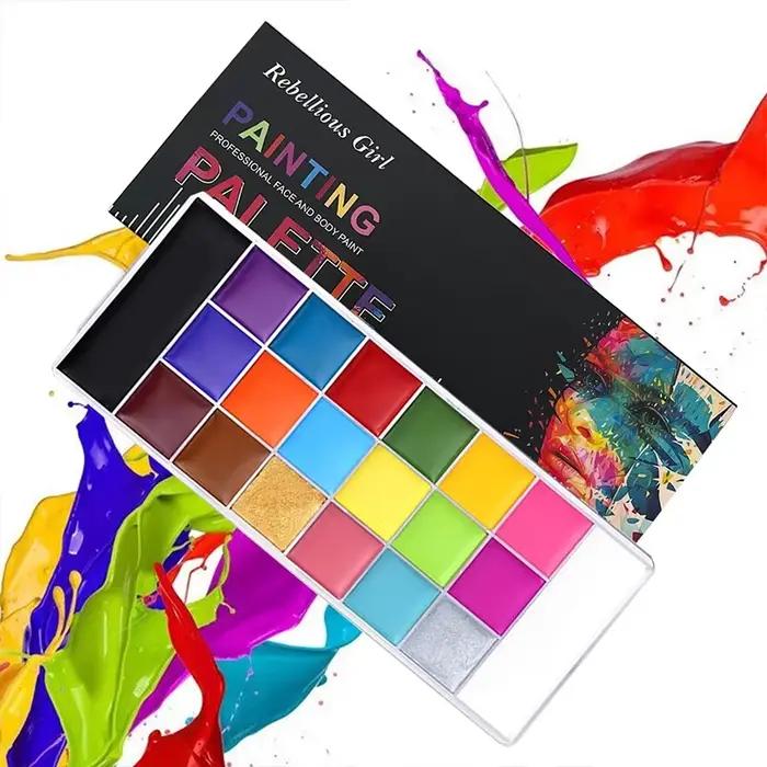 20 couleurs visage corps peinture à l'huile peinture Pigment Non toxique sûr enfants Flash tatouage peinture avec pinceau Art Halloween Cosplay fête
