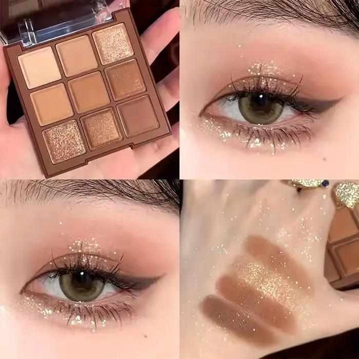 Mocha chocolat 9 couleurs fard à paupières Palette mat miroitant imperméable