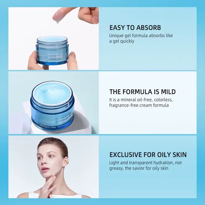 Gel d'eau hydratant à l'acide hyaluronique/crème hydratante pour le visage