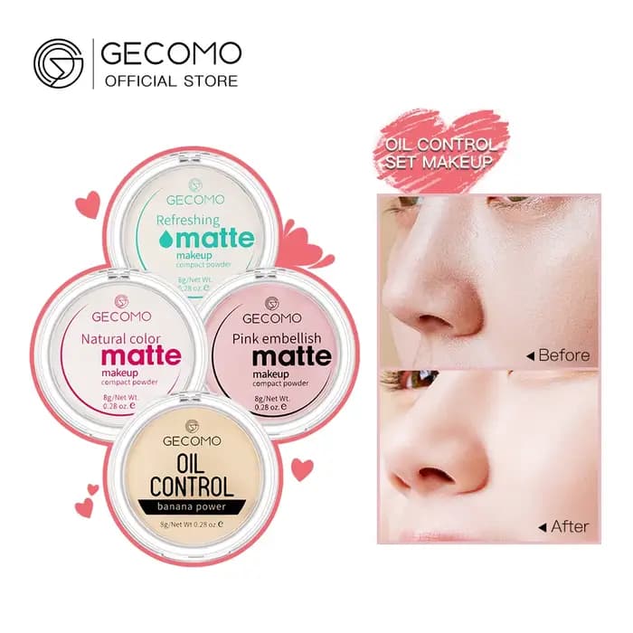 GECOMO poudre compacte matifiante 12H longue durée contrôle de l'huile
