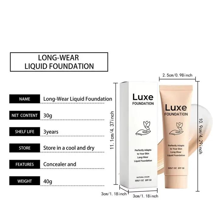 Fond de teint luxueux changeant de couleur SPF50 Protection solaire Maquillage liquide adapté au teint Léger et longue tenue Cosmétique pour le visage
